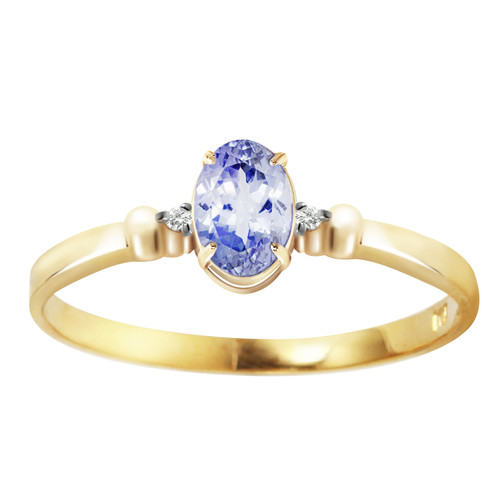 Galaxy Gold  14k Yellow Gold Ring with Natural Diamonds and Tanzanite - Size 7