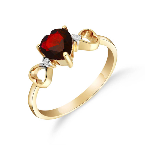 Galaxy Gold  14k Yellow Gold Heart-shaped Garnet Ring - Size 7.5