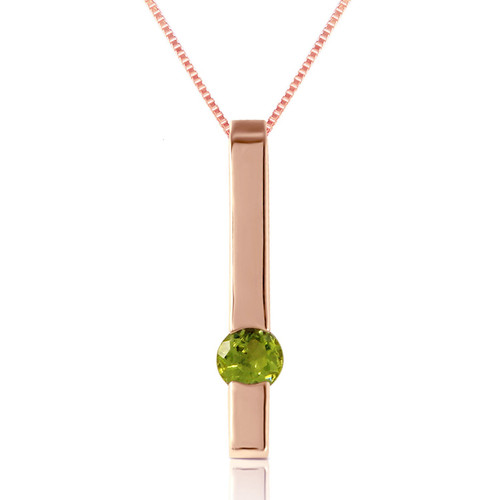Galaxy Gold  0.25 Carat 14k Solid White Yellow Rose Gold Love Comes Naturally Necklace with Round Brilliant Natural Peridot (rose-gold, 16)
