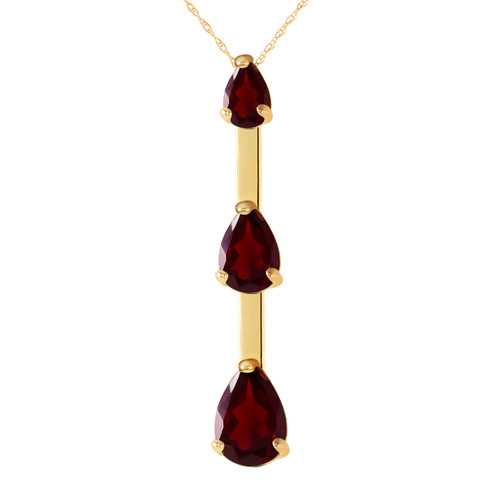 Galaxy Gold  Genuine 14k carat 14k Solid Yellow, White,Rose Gold Pyrope Garnet Design Necklace with 1.71 Total Carats (CTW) Pear Shape Natural Garnet Pendant - 1671 (Yellow-Gold, 18)