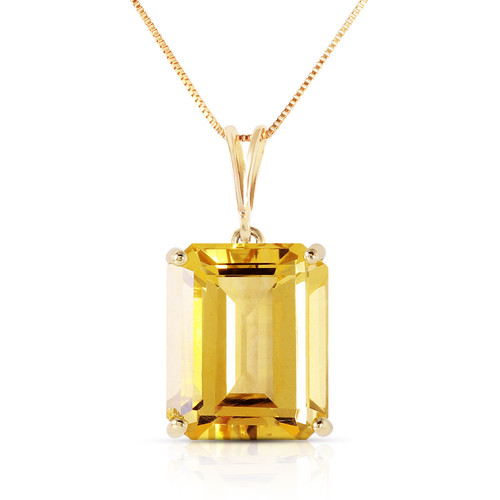 Galaxy Gold  14k Solid White, Rose, and Yellow Gold Necklace with 6.5 Carats Octagon-Cut Natural Citrine (yellow-gold, 20)