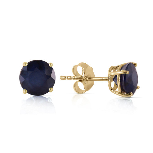 Galaxy Gold  1.0 Carat 14k Yellow Solid Gold Love Natural Sapphire Stud Earrings