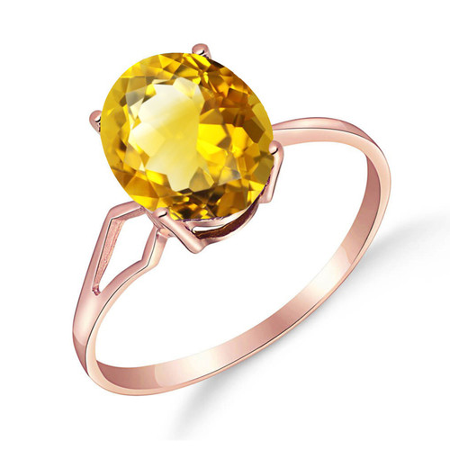 Galaxy Gold  14k Rose Gold Ring with Oval-shaped Citrine - Size 7.5