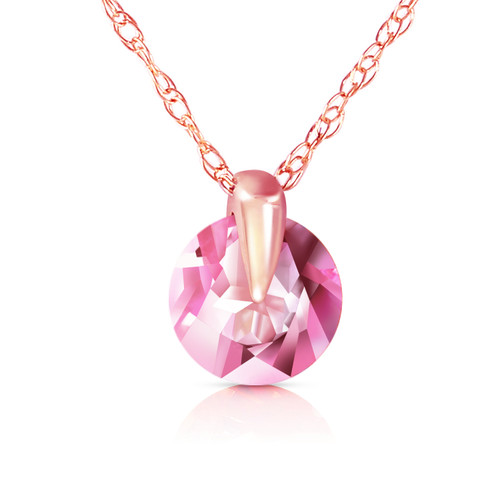 Galaxy Gold  14k 18" Rose Gold Necklace with Natural Pink Topaz