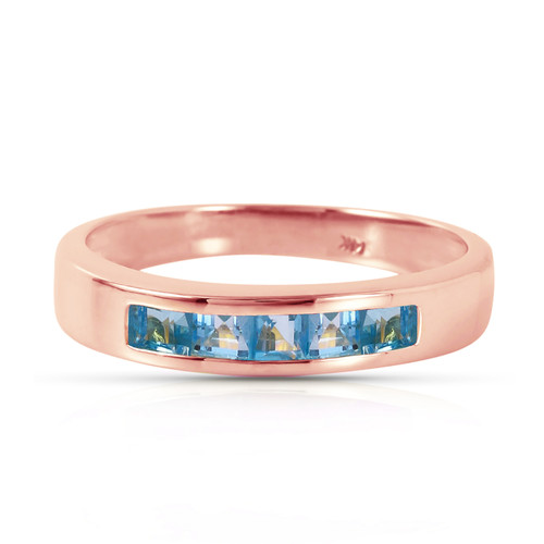 Galaxy Gold  14k Rose Gold Ring with Natural Blue Topaz - Size 7.5