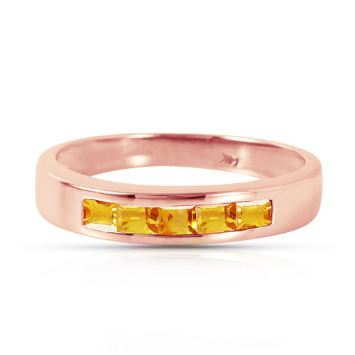 Galaxy Gold 14k Rose Gold Ring with Natural Citrines - Size 7.5
