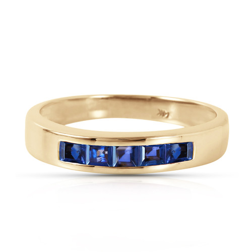 Galaxy Gold  14k Yellow Gold Ring with Natural Sapphires - Size 7.5