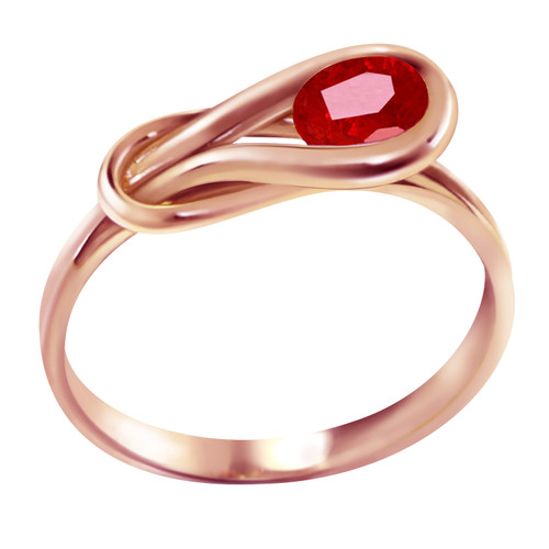 Galaxy Gold  0.65 ct 14k Solid Rose Gold Ring Ruby - Size 7.5