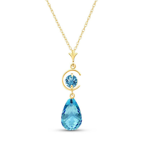 Galaxy Gold  14k 18" Yellow Gold Necklace with Natural Blue Topaz - 4496Y_18
