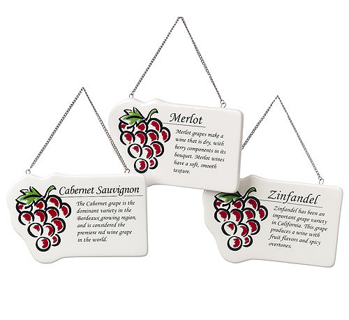 4.25" White and Brown Grape Hanging Plaque Christmas Ornament