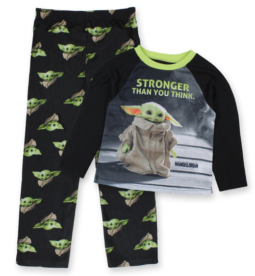 Star Wars Boys' Mandalorian Baby Grogu Stronger 2-Piece Pajama Set