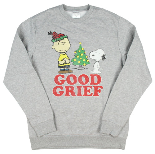 Peanuts Men's A Charlie Brown Christmas Good Grief Pullover Sweatshirt