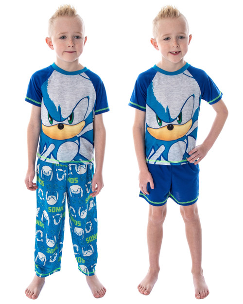 Sonic The Hedgehog Boys' Pajamas 3 Piece Sleepwear Loungewear Pajama Set - 843437179211