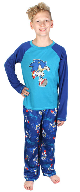 Sonic The Hedgehog Boys Two Piece Long Sleeve Shirt And Pants Pajama Set - 843437147883