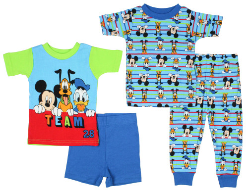 Disney Junior Baby Boys' Team 28 Mickey Mouse Donald Pluto 2 Cotton Pajama Sets