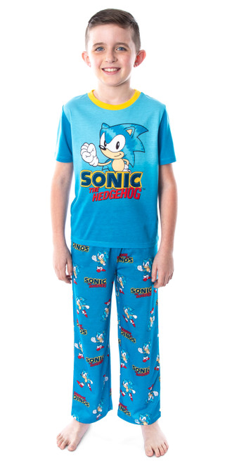 Sonic The Hedgehog Boy's Tie Dye Fade 3 Piece Sleepwear PJs Pajama Set - 000716737399
