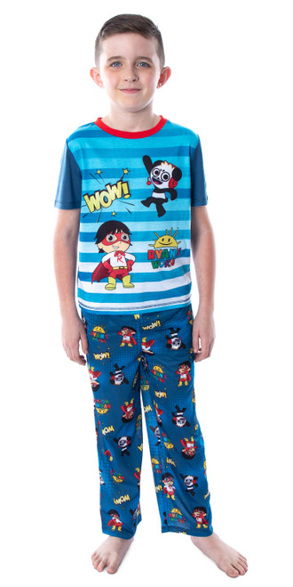Ryan's World Boys' Wow! Ryan And Combo Panda 3 Piece Pajama Set - 000716737429