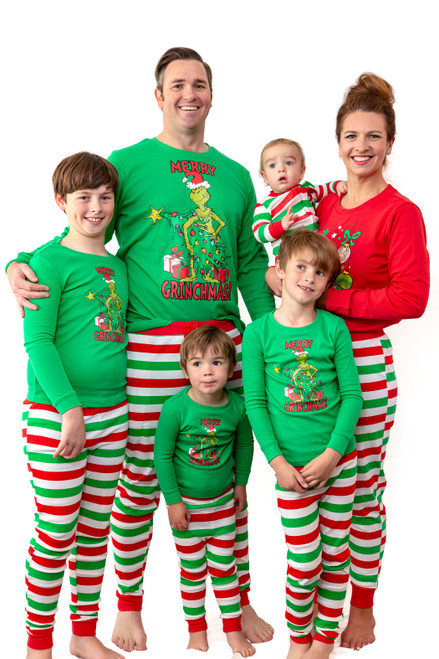 Dr. Seuss Grinch Merry Grinchmas! Matching Family Adult And Kids Pajama Set - GS19203SS-600-14