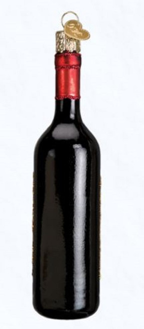 Old World Christmas Red Wine Bottle Glass Ornament 32291 FREE BOX Vino New