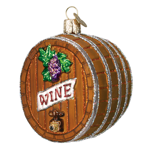 Old World Christmas Wine Barrel Glass Ornament FREE BOX 32067 New
