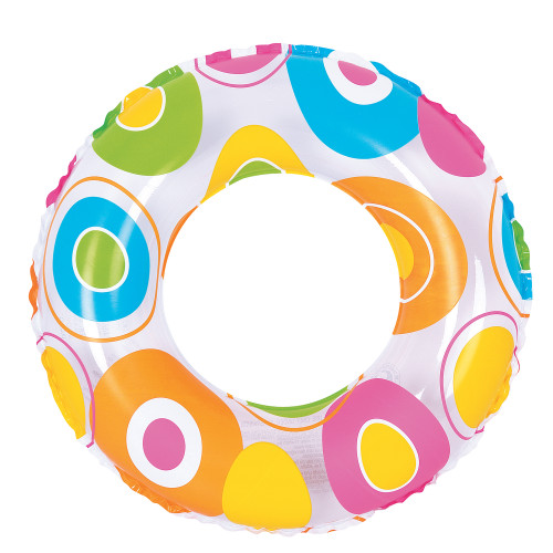 20" Inflatable Circle Print Swimming Pool Inner Tube Ring Float