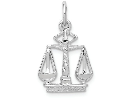 FJC Finejewelers 14k White Gold Polished Flat-backed Small Scales Of Justice Charm K933B