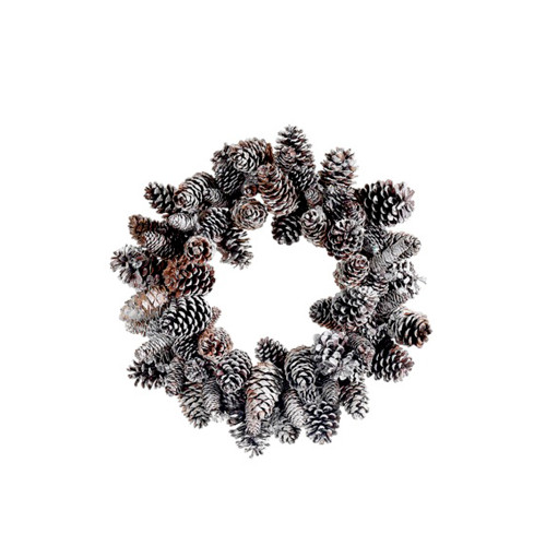 Brown and White Pine Cone Artificial Christmas Wreath - 24-Inch, Unlit