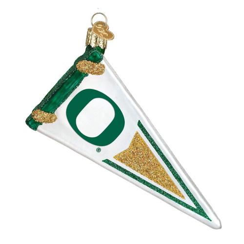 Old World Christmas University of Oregon Ducks Pennant Blown Glass Ornament