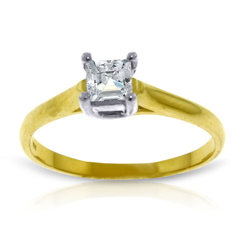 14k Gold Ring with 0.50ct princess cut Genuine Diamond - Size 7