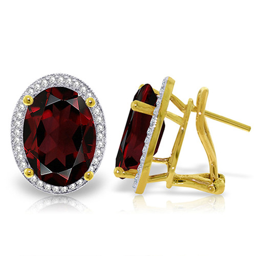 12.46 CTW 14K Solid Gold Loren Garnet Diamond Earrings