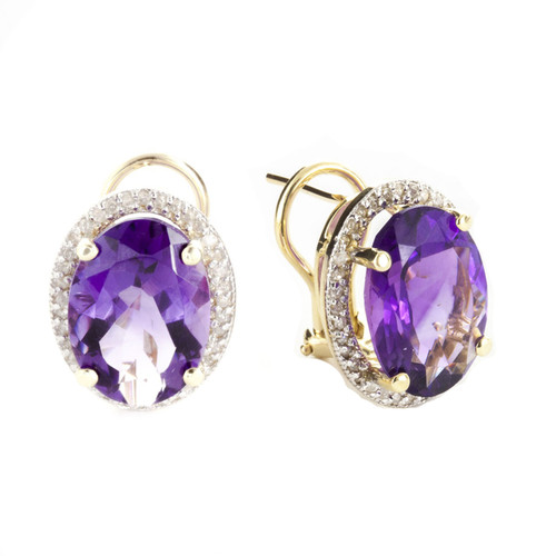 10.56 Carat 14k Solid Gold Loren Amethyst Diamond Earrings