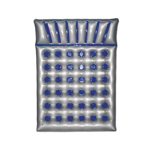 Inflatable Blue Classic French Pocket Swimming Pool Double Mattress, 78-Inch