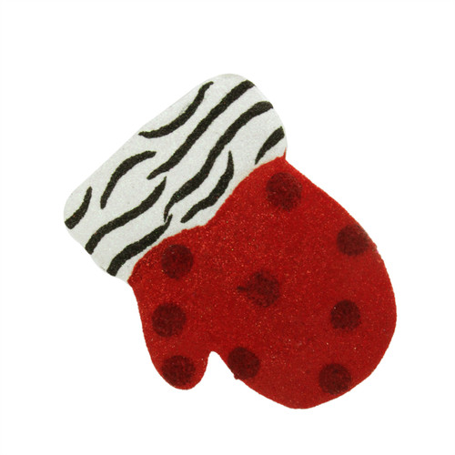 4" Red and White Polka Dot Mitten Christmas Ornament