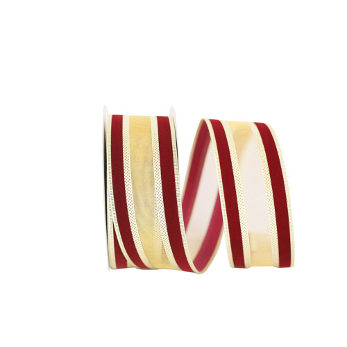 Burgundy Solid Wired Edge Christmas Craft Ribbon 2.5" x 25 Yards