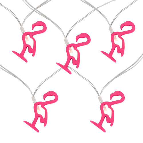 10-Count LED Pink Flamingo Fairy Lights - Warm White