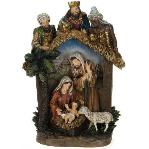 Nativity Creche Scene Christmas Table Top Decoration - 12"