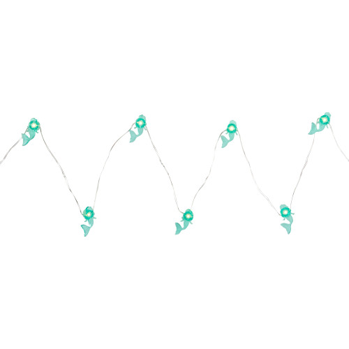 10-Count LED Teal Mermaid Fairy Lights - Warm White