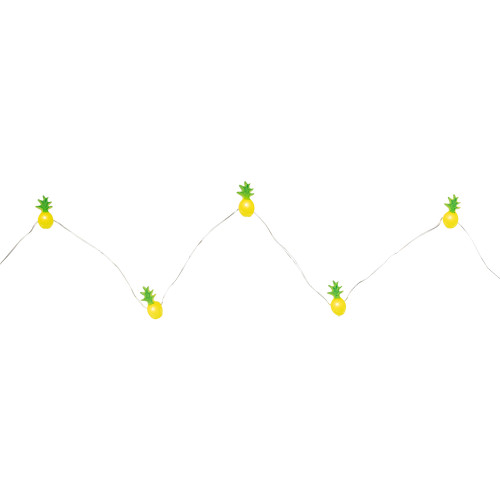 10-Count LED Yellow and Green Pineapple Fairy Lights - Warm White