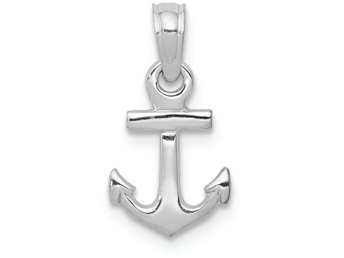 FJC Finejewelers 14k White Gold White 3d Mini Anchor Charm K3087WB