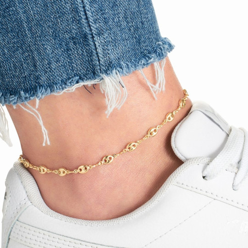 18K Gold Plated Infinity Link Anklet 