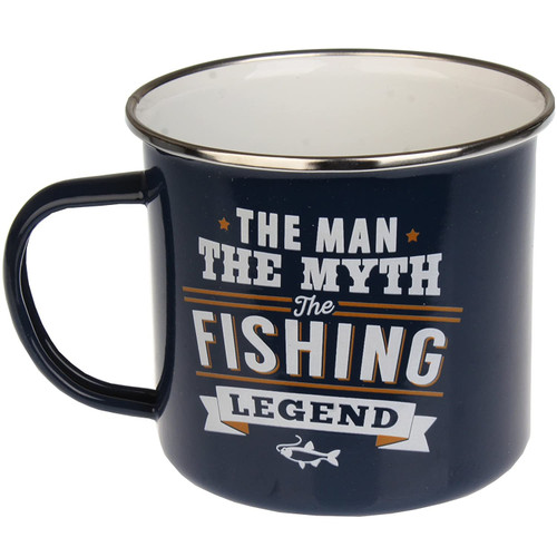Top Guy The Man The Myth The Fishing Legend Enamel Mug