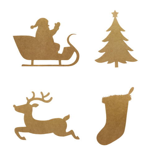 2 x 3" Natural Kraft Christmas Silhouette Labels