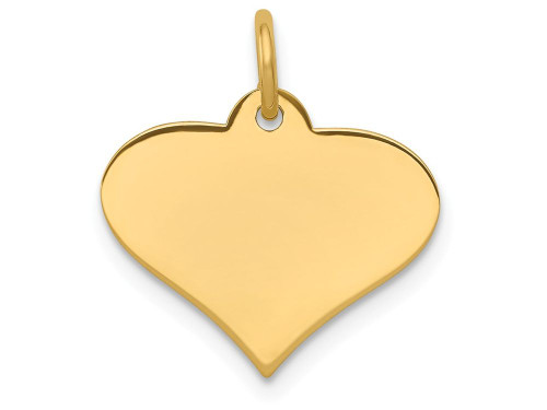 FJC Finejewelers 14k Yellow Gold Plain .013 Gauge Engraveable Heart Disc Charm XM56713A