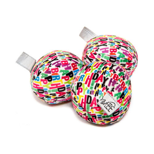 Midlee Plush Birthday Balls Dog Toy- Set of 3 - COM-ML-2394