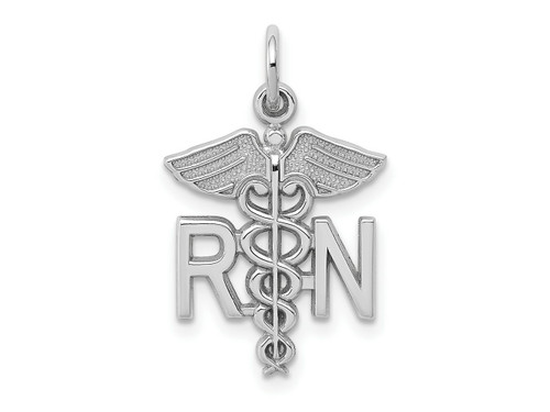 FJC Finejewelers 10 kt White Gold Themed Registered Nurse Charm 25 mm x 12 mm GQ10WCH57AF