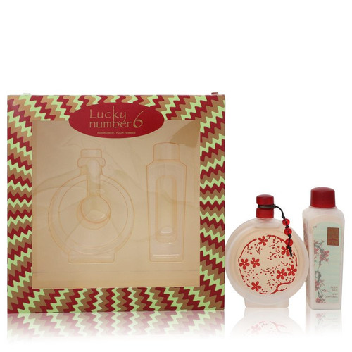 Lucky Number 6 by Liz Claiborne Gift Set -- 3.4 oz Eau De Parfum Spray + 3.4 oz Body Lotion