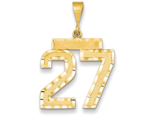 FJC Finejewelers 14k Yellow Gold Large Bright Cut Number 27 Charm LN27A