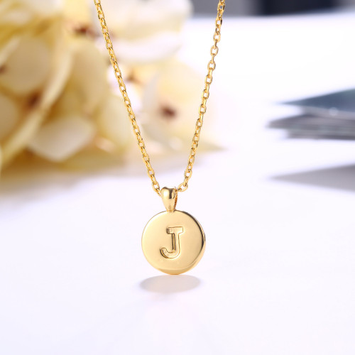 18K Gold Plated Monogram Necklace - J