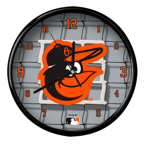 11.5" Orange and Gray MLB Baltimore Orioles Net Wall Clock