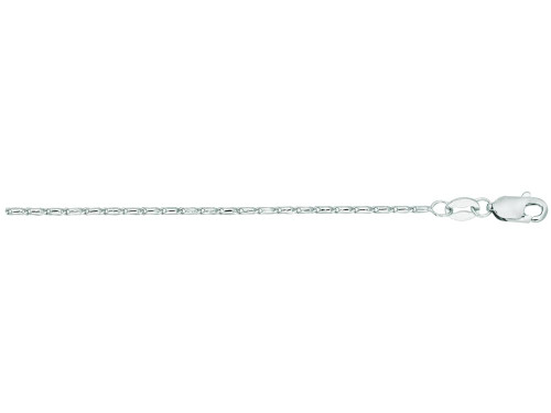 Finejewelers 14 Kt White Gold 18 Inch 0.9mm Bright Cut Lumina Pendant Necklace Chain with Lobster Clasp 475327B